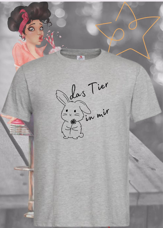🐰 T-Shirt 'Das Tier in mir' 🌸 - Witziges Spruch-Shirt mit süßem Hasen-Motiv 😂