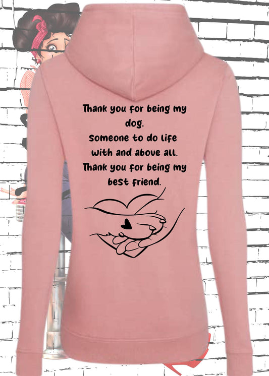 💕 Damen Hoodie My Dog Lovestory - Hundeliebe Spruch Hoodie 🐕 Gassi-Geh Hoodie