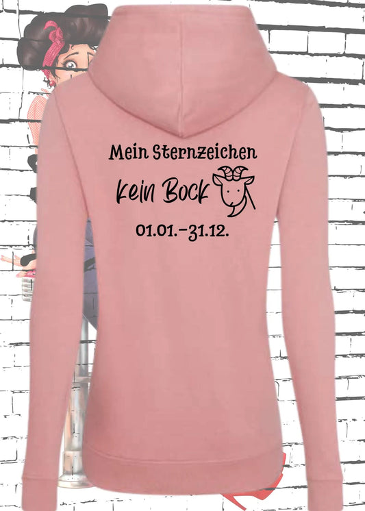 ♈Damen Hoodie Sternzeichen Kein Bock 01.01.-31.12 - Lustiger Spruch Hoodie 😴