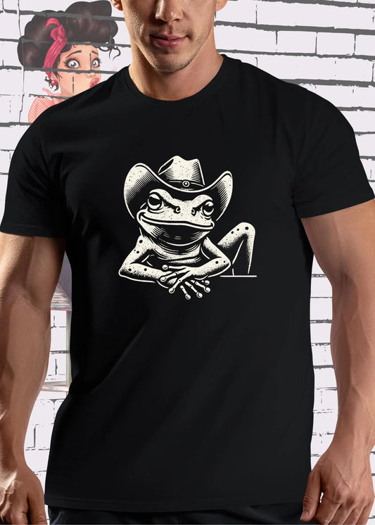 🤠 Unisex T-Shirt Cowboy Frosch - Witziges Western Frosch Design 🐸