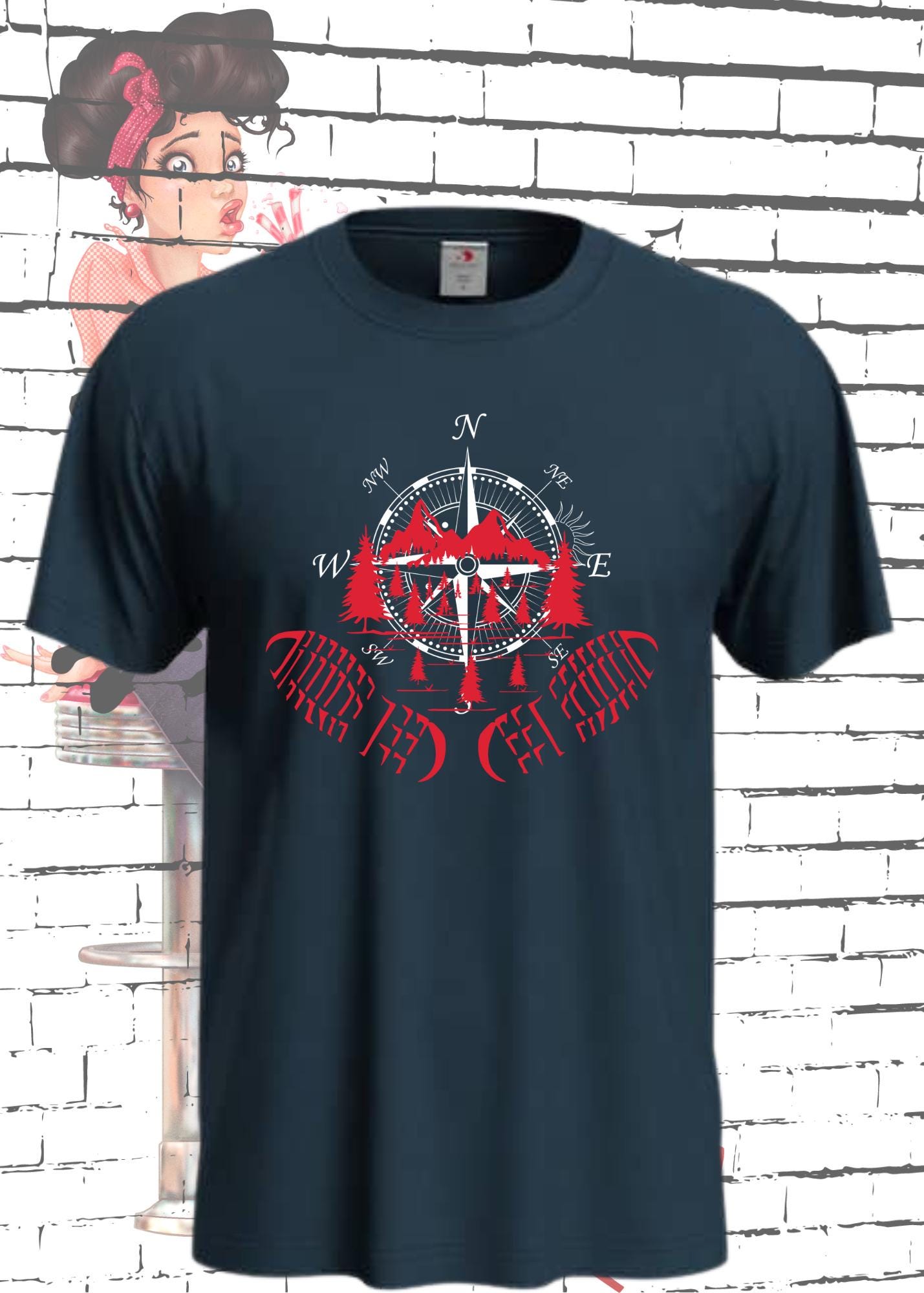 Unisex T-Shirt - Kompass, Berge und Wandern! Outdoor Adventure Shirt