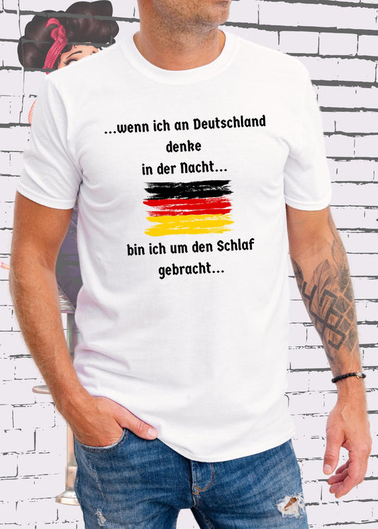 🇩🇪 T-Shirt Heinrich Heine Gedicht - Wenn ich an Deutschland denke - Literatur Geschenkidee