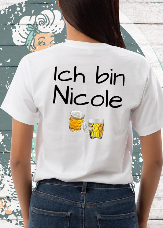 🍺 Damen T-Shirt Partnershirt 'Falls ich betrunken bin, bringt mich zu (Name)' - Personalisierbar - Wiesn Geschenk