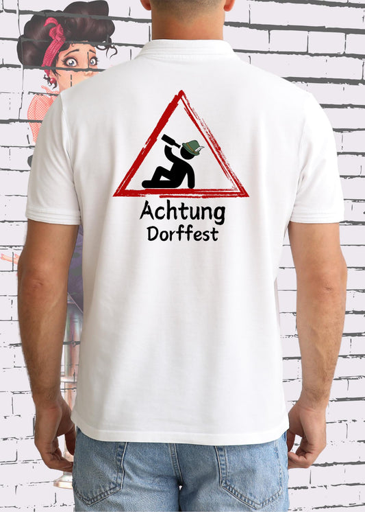 🎉 T-Shirt Achtung Dorffest! 🍺 Kirwa Dorffest Geschenkidee 🎁 Witziges T-Shirt mit Spruch 😂 Lustiges Unisex T-Shirt 🎪
