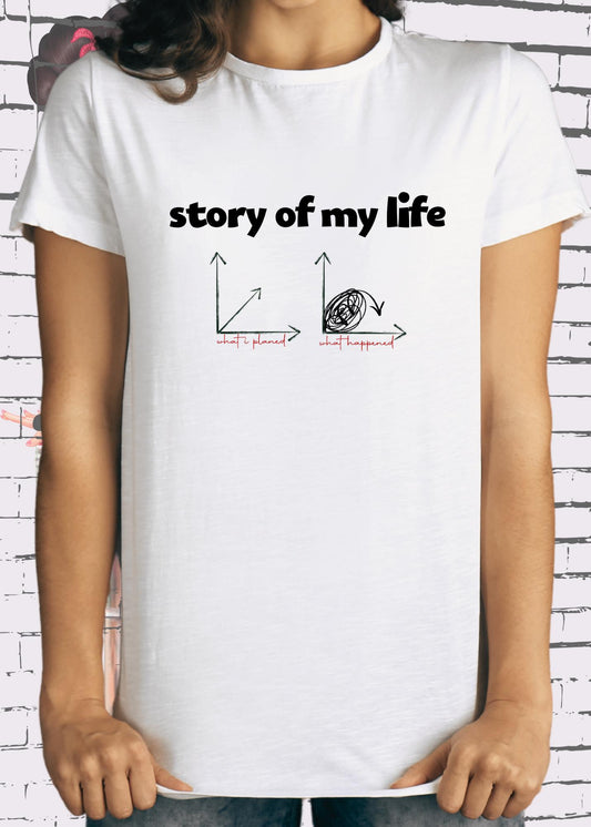 📈 T-Shirt Story of my life 📉 Witziges T-Shirt mit Diagramm 😂 Geschenkidee Unisex 🎁