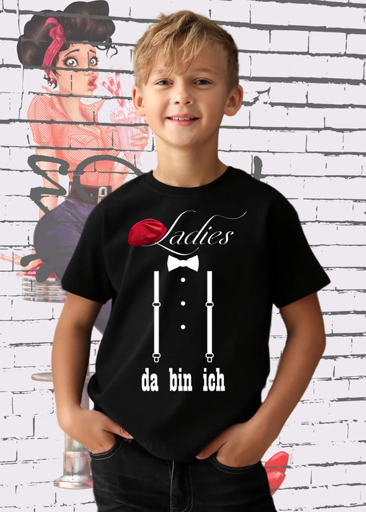 💃 Kinder T-Shirt 'Ladies, da bin ich!' - Selbstbewusstes Statement 👑