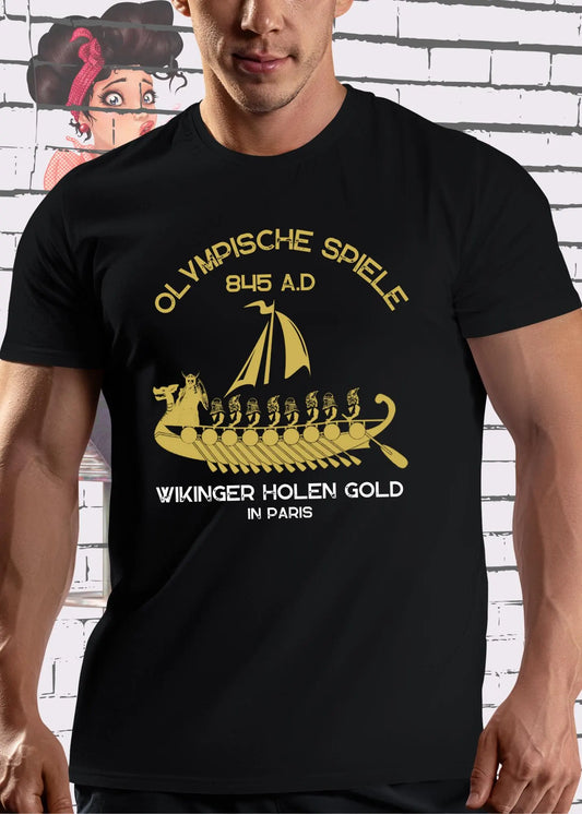 ⚔️ Wikinger holen Gold in Paris! - Olympia T-Shirt mit Spruch 🥇✨ Unisex