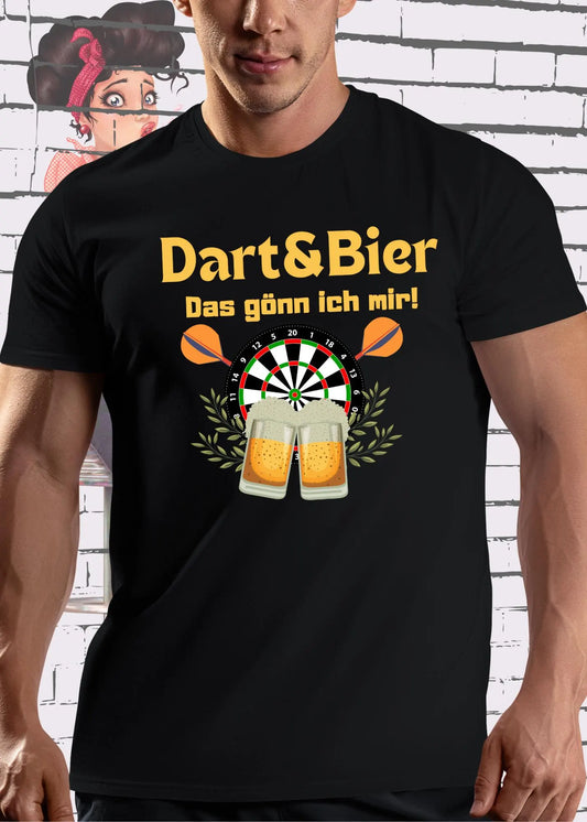 🎯 T-Shirt Dart & Bier das Gönn ich mir 🍺 Witziges T-Shirt mit Spruch 😂 Geschenkidee Unisex 🎁