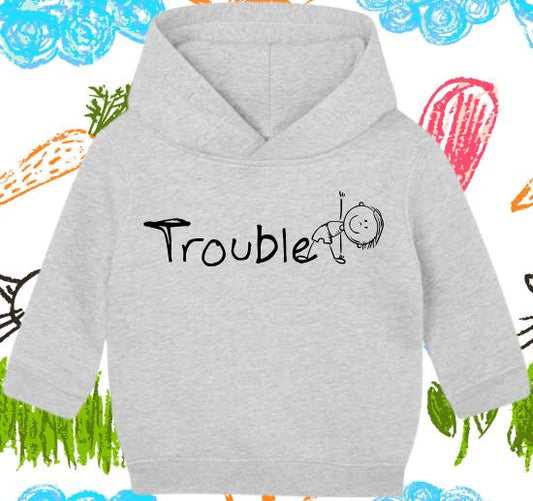 👶 Baby Hoodie 'Trouble' für Jungs 6-24 Monate 💙 Geschenkidee Babyboy Kapuzenpulli