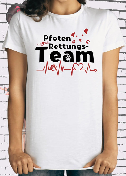 🐾 Pfoten Rettungs-Team  Unisex T-Shirt - Geschenkidee für Tierfreunde & Tierärzte 🚑