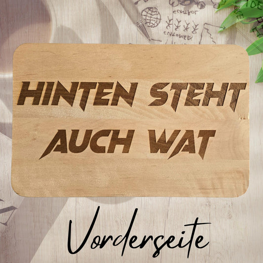 🍞 Frühstücksbrettchen 'Hinten steht auch wat' - Lustiges Holzbrettchen 😄