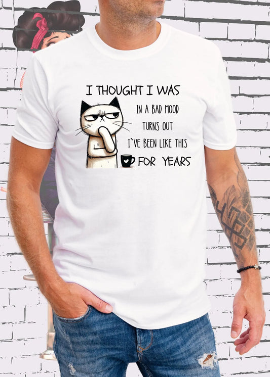 😾 Unisex T-Shirt I thought I was in a bad mood - Katzen-Motiv Sarkasmus 🐱