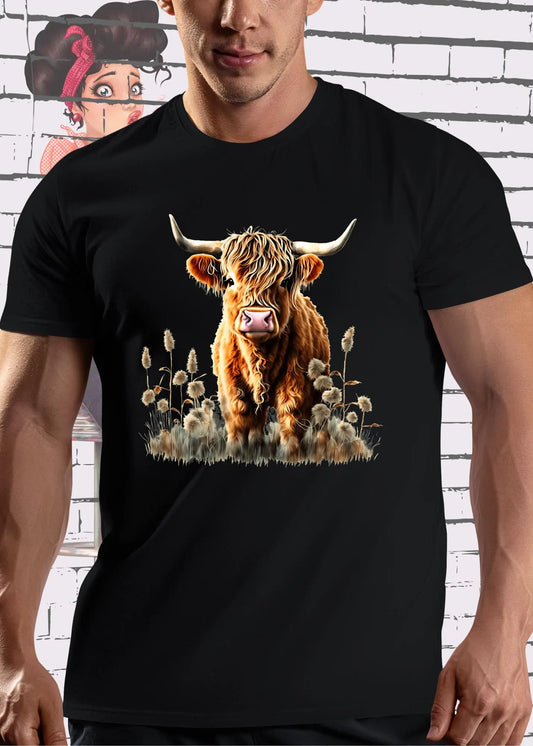 🐄 T-Shirt Grasgeflüster & Kuh_le Typen - Highland Kuh Geschenkidee Unisex 🌾