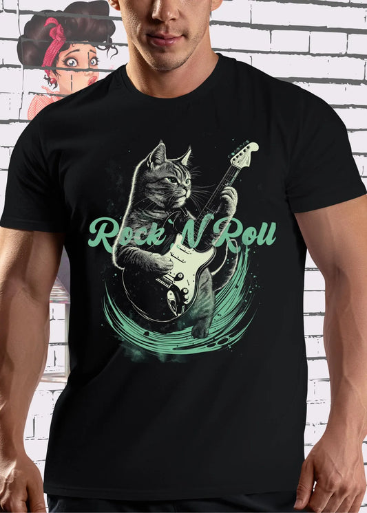 🐱 Katzenrocker - Rock n Roll Unisex T-Shirt für Musikliebhaber 🎸