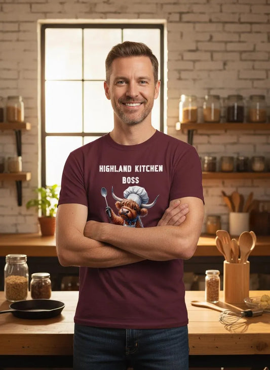 🐄 Highland Kuh Unisex T-Shirt 👨‍🍳 Highland Kitchen Boss 🍴 Zottel-Chef - Zottel Chefin