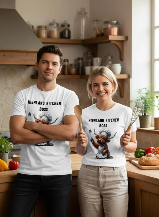 🐄 Highland Kuh Unisex T-Shirt 👨‍🍳 Highland Kitchen Boss 🍴 Zottel-Chef - Zottel Chefin