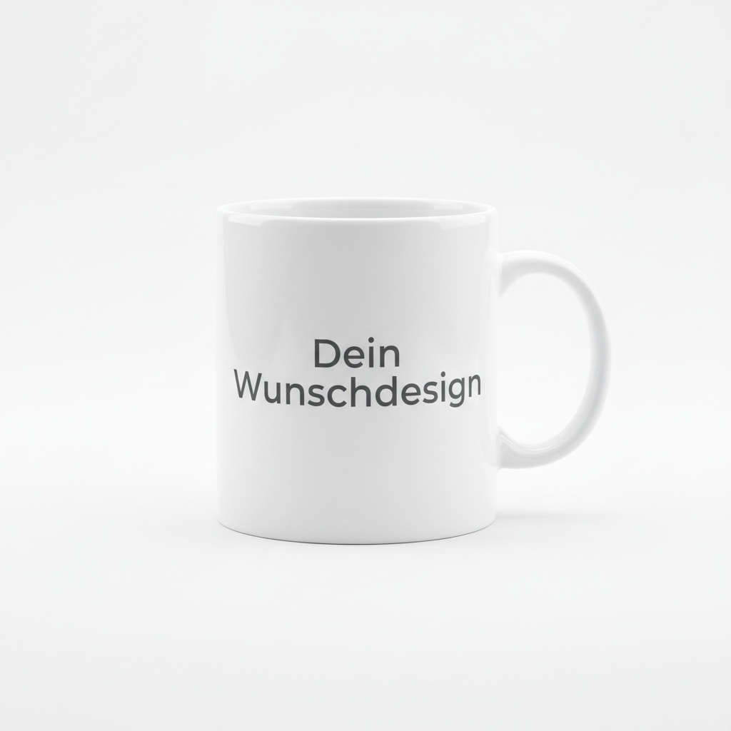 Weisse Kaffeetasse mit Wunschdesign