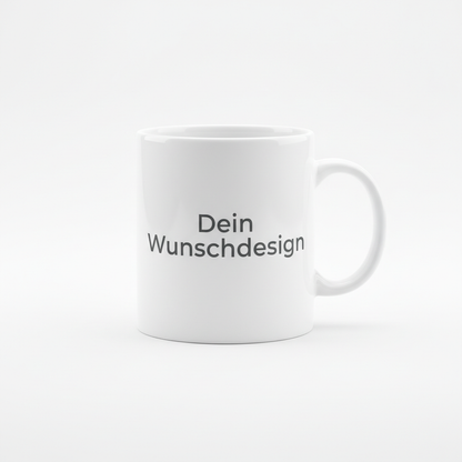 Weisse Kaffeetasse mit Wunschdesign