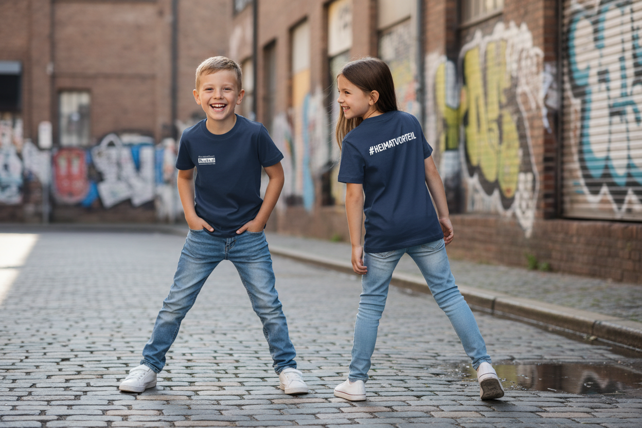 Kinder im Bechtel T-Shirt