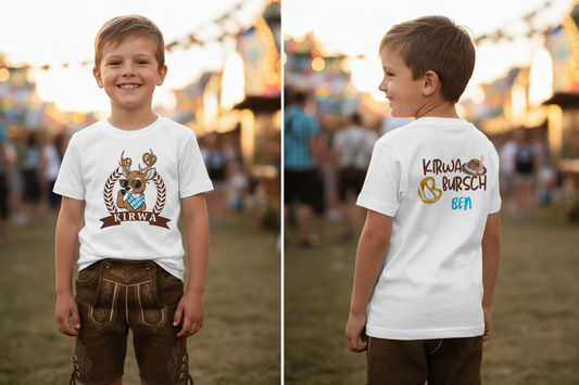 Kirwa Bursch mit Lederhose – Vorder- und Rückseite