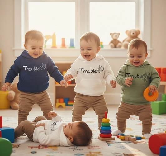 Kleinkinder Jungs mit Trouble Hoodies