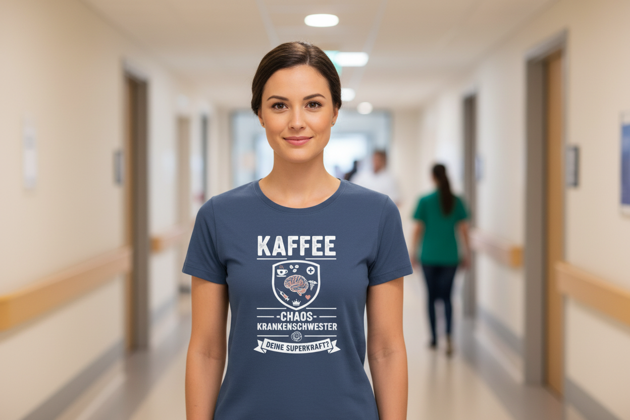 Krankenschwester mit Kaffee T-Shirt