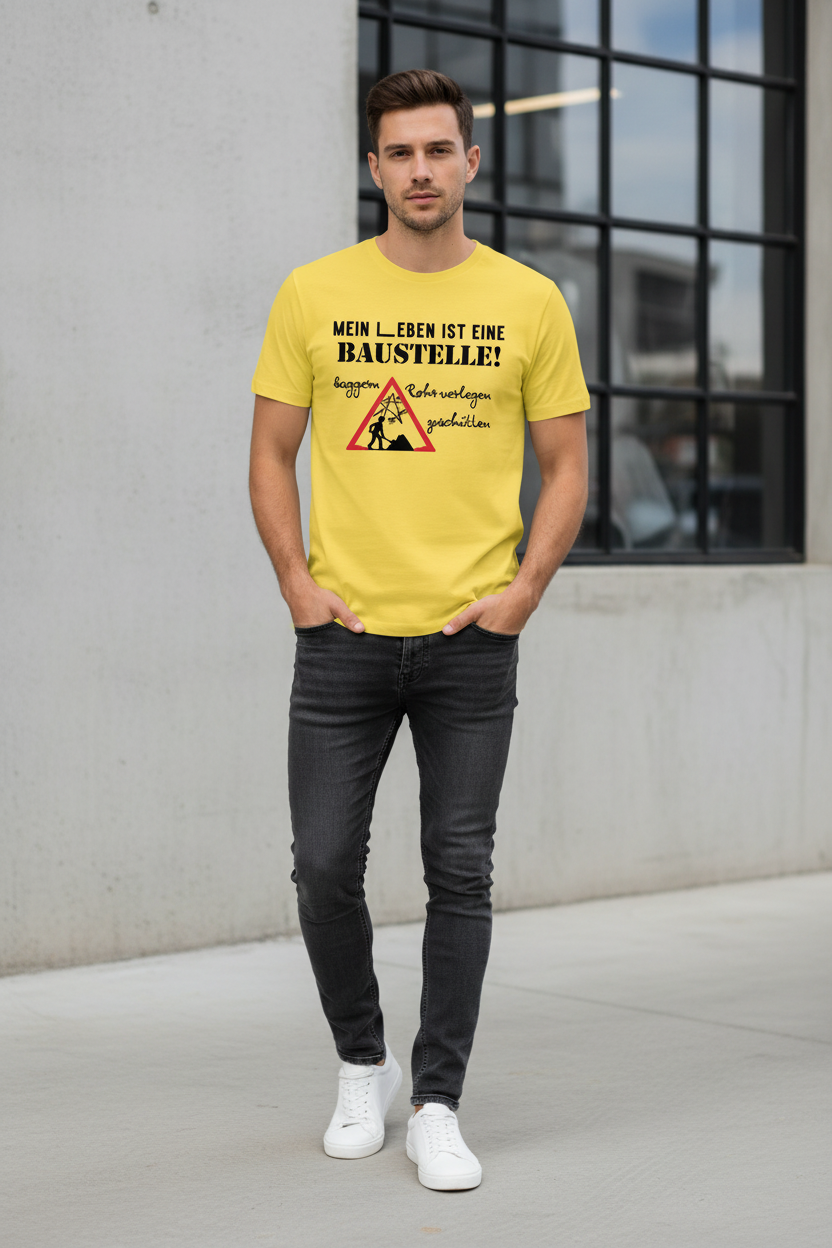 Mann mit gelbem T-Shirt