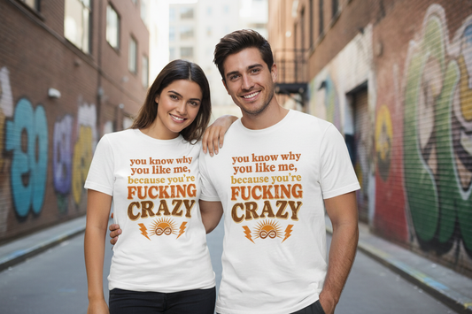 Mann und Frau mit deinem T-Shirt Design