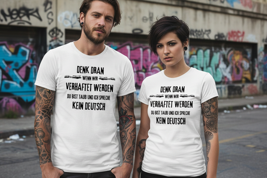 Mann und Frau mit Freundschafts T-Shirt - ohne Jacken