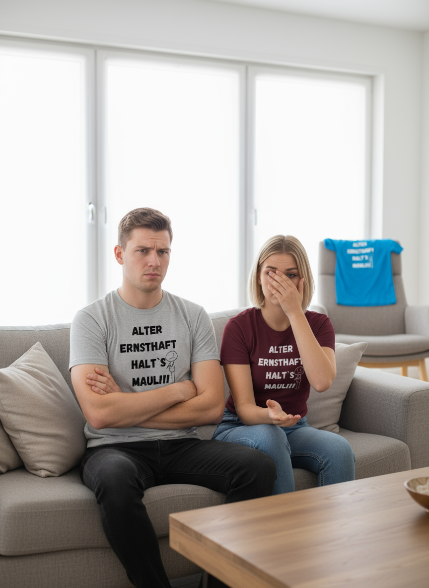 Mann und Frau tragen Alter Ernsthaft Halt's Maul T-Shirt