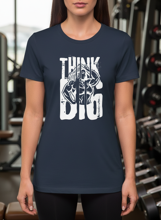 Navy I THINK BIG T-Shirt im Fitnessstudio