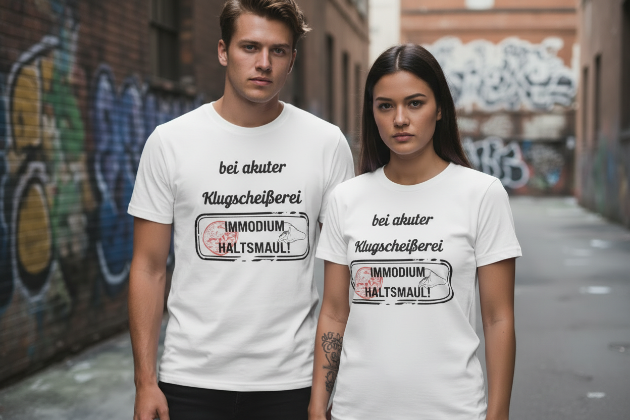 Paar mit Immodium Haltsmaul T-Shirt
