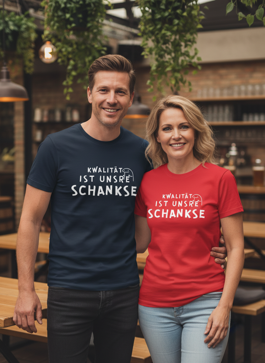 Paar mit Kwalität T-Shirts