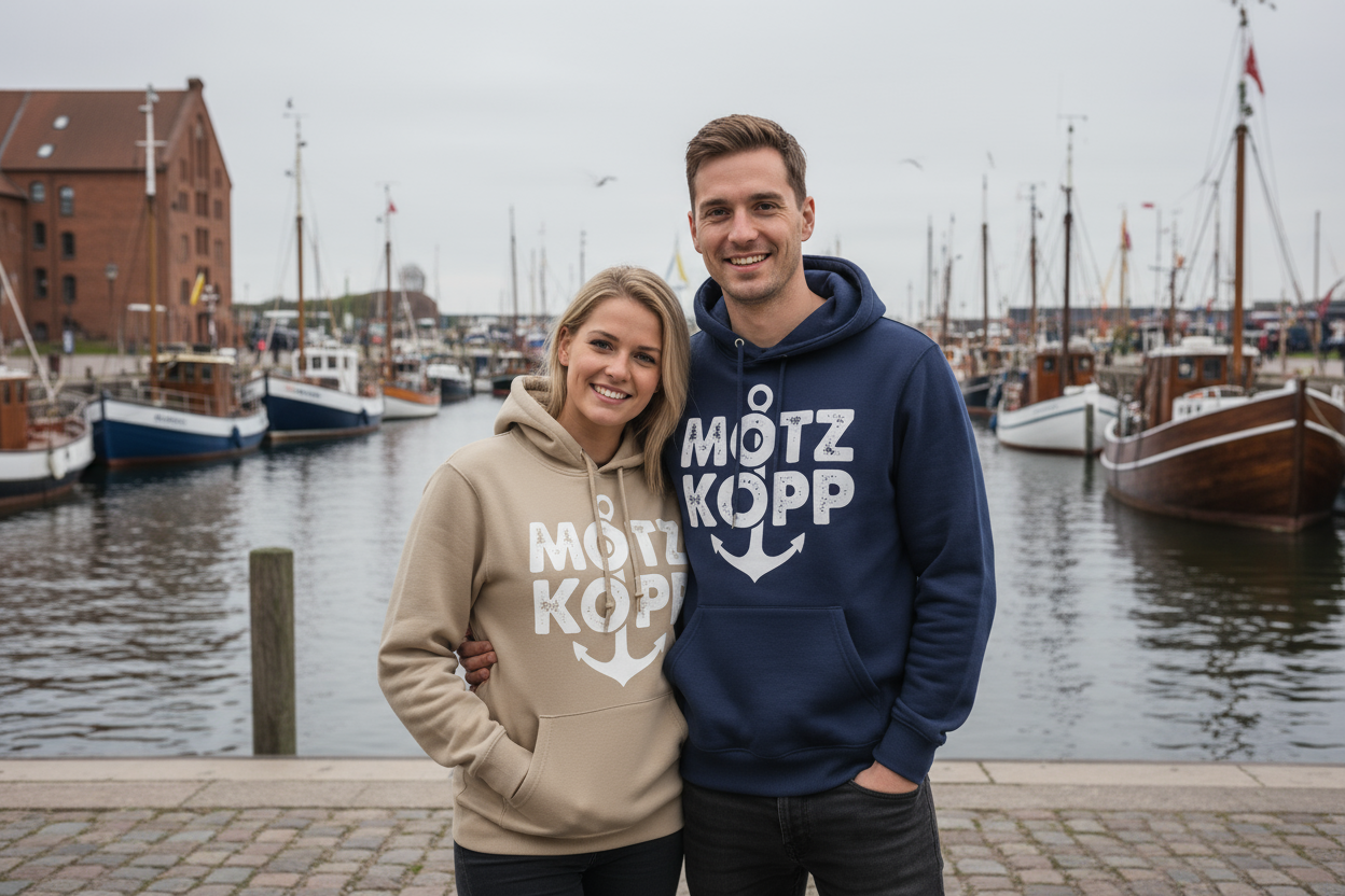 Paar mit Motz Kopp Hoodies