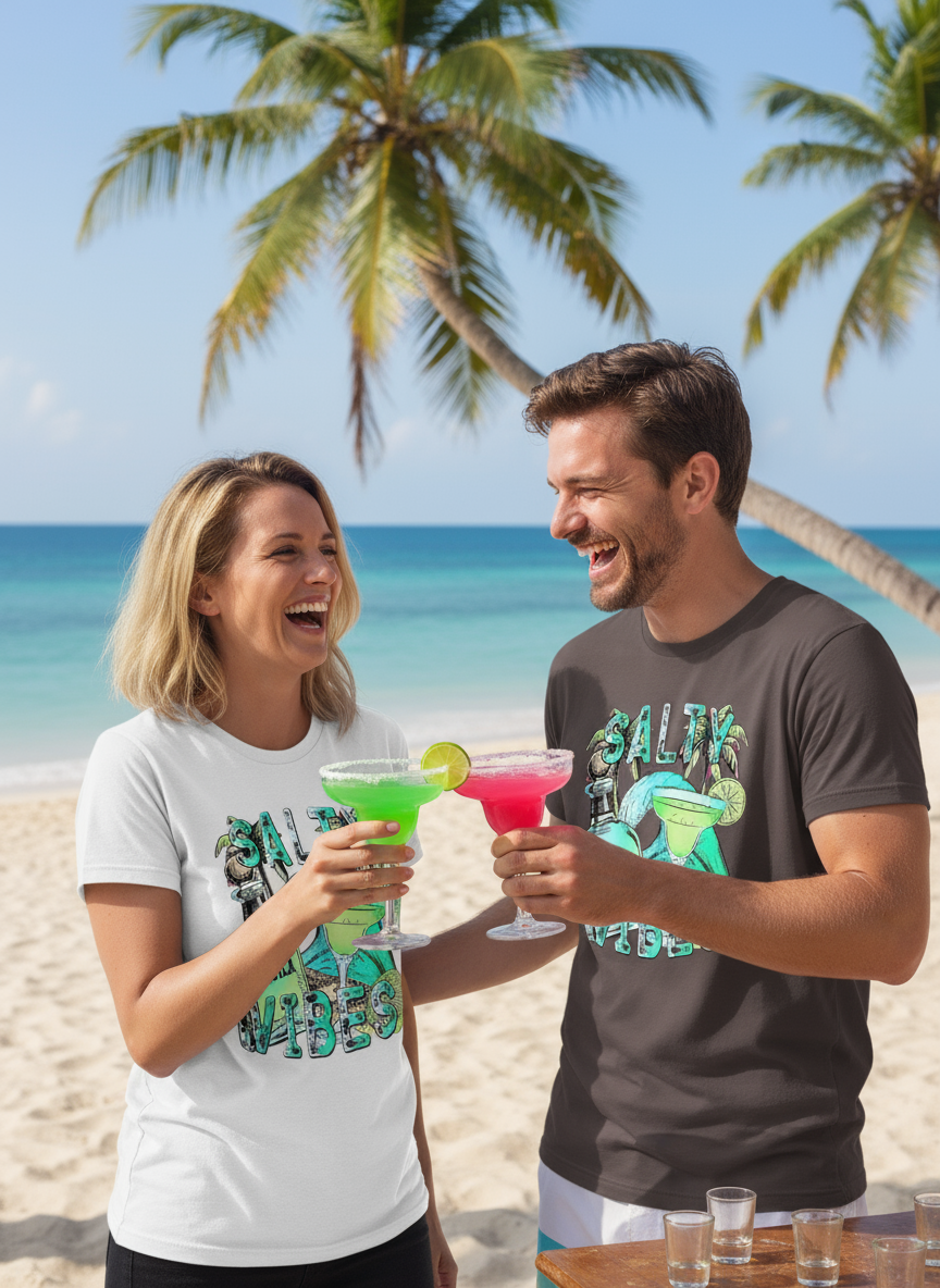 Paar mit Tequila im Urlaubsmodus