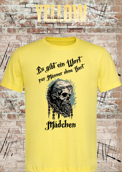 Herren-T-Shirt „Es gibt einen Namen für Männer ohne Bart“ in Yellow.