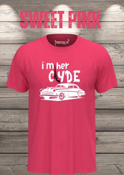 Herren T-Shirt I'm her Clyde Bonnie und Clyde in Sweet Pink.