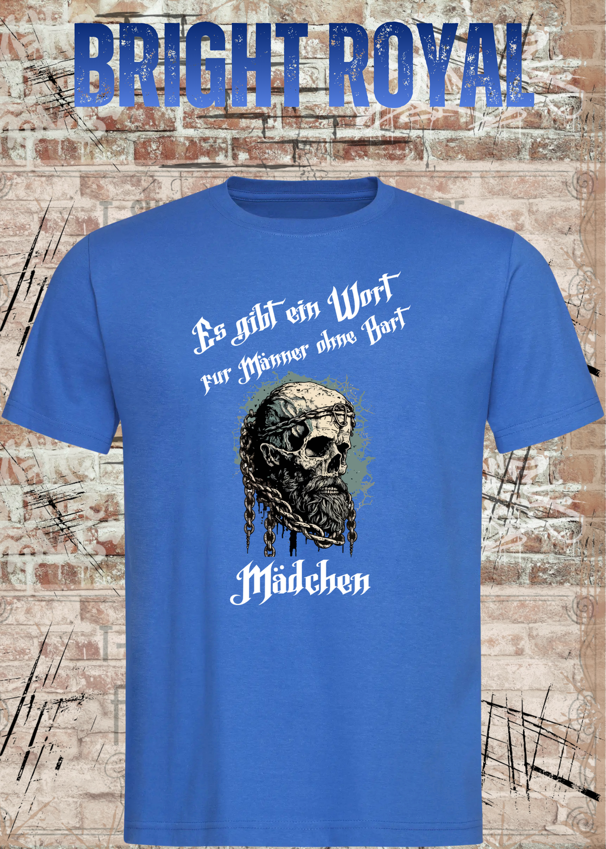 Herren-T-Shirt „Es gibt einen Namen für Männer ohne Bart“ in Bright Royal.