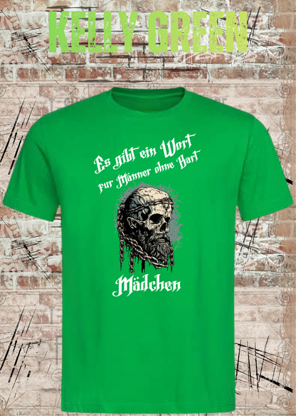 Herren-T-Shirt „Es gibt einen Namen für Männer ohne Bart“ in Kelly Green.