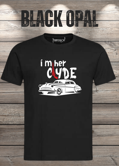 Herren T-Shirt I'm her Clyde Bonnie und Clyde in Black Opal.