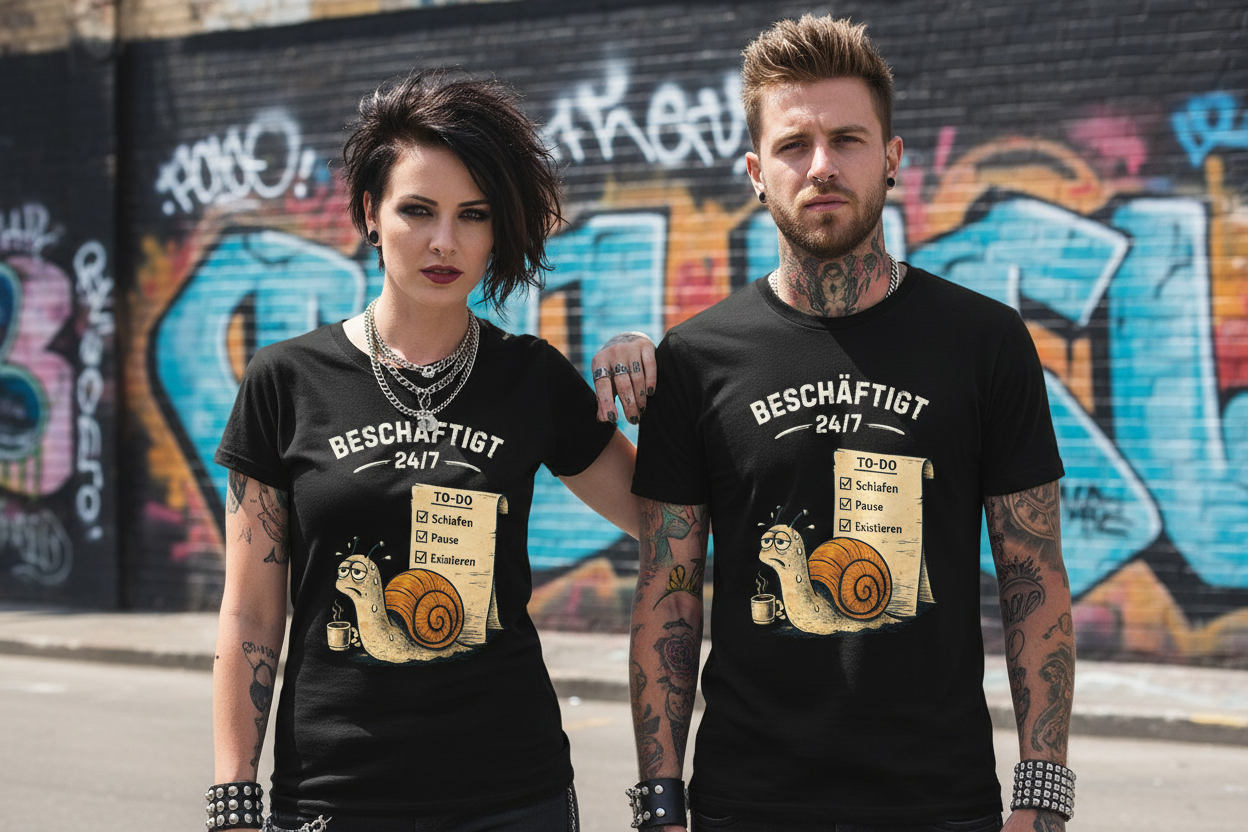 Rocker Paar T-Shirts Nahaufnahme