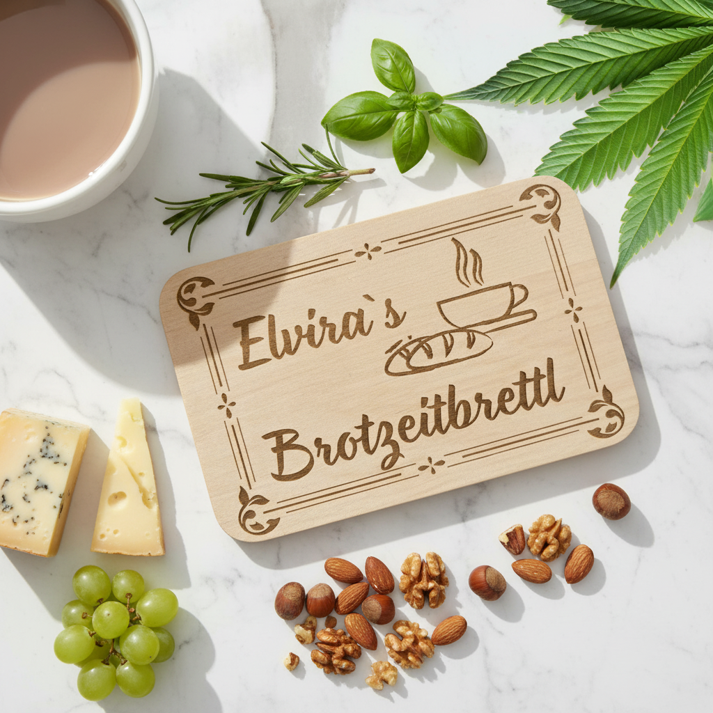 Schneidebrett mit Käse und Trauben