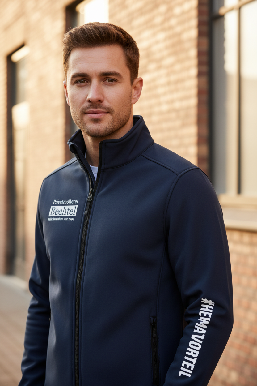 Softshell Jacke French Navy – ein Mann