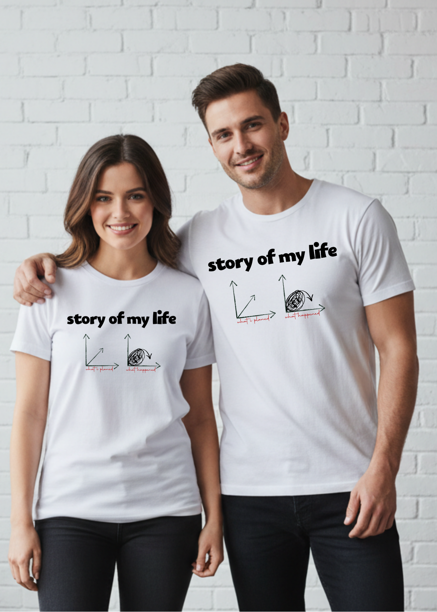 T-Shirt Story of my life Witziges T-Shirt mit Diagramm Geschenkidee Unisex