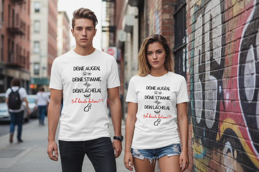 Streetlife Motiv mit Mann und Frau in T-Shirts