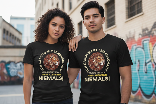 Urban Lifestyle Foto - Mann und Frau mit Motivations T-Shirt