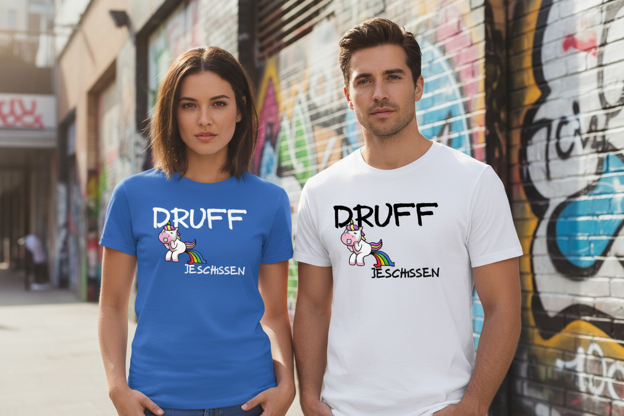 Urban Style Lifestyle Foto Close-up - Druff Jeschissen T-Shirt