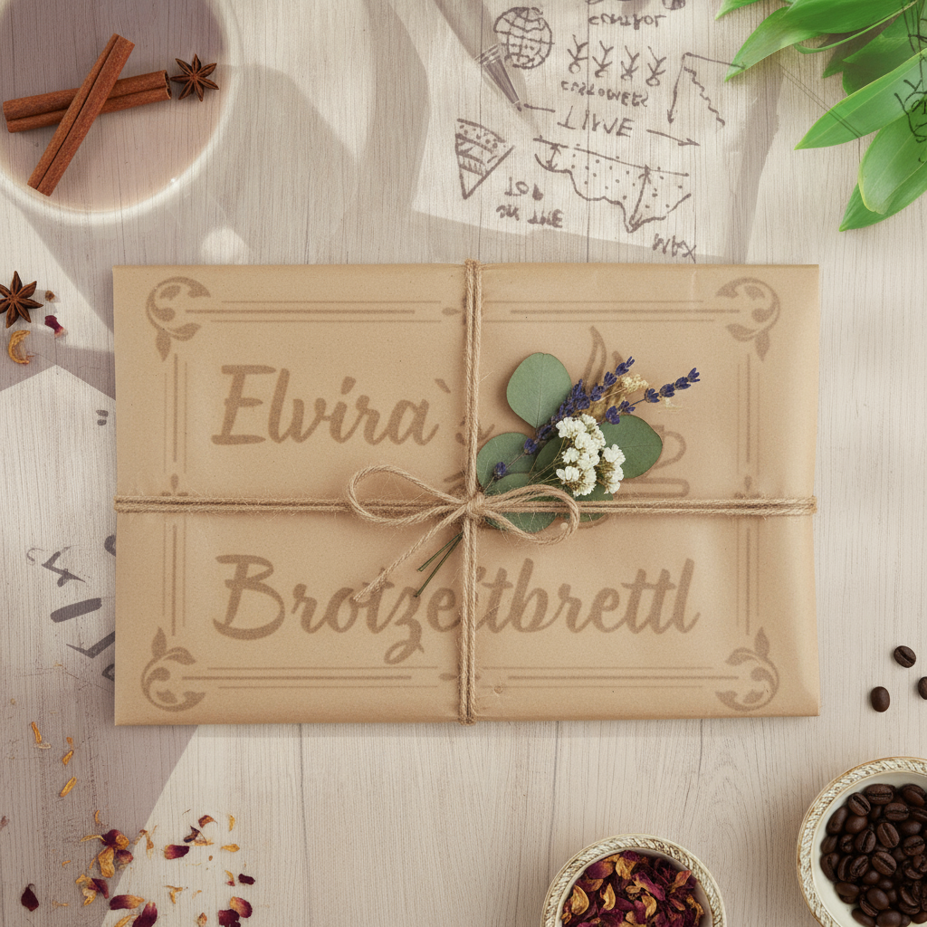 Verpacktes Geschenk mit Naturschnur