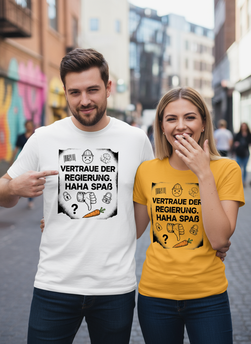 Witziges Unisex-Bild vertraue der Regierung Haha Spaß