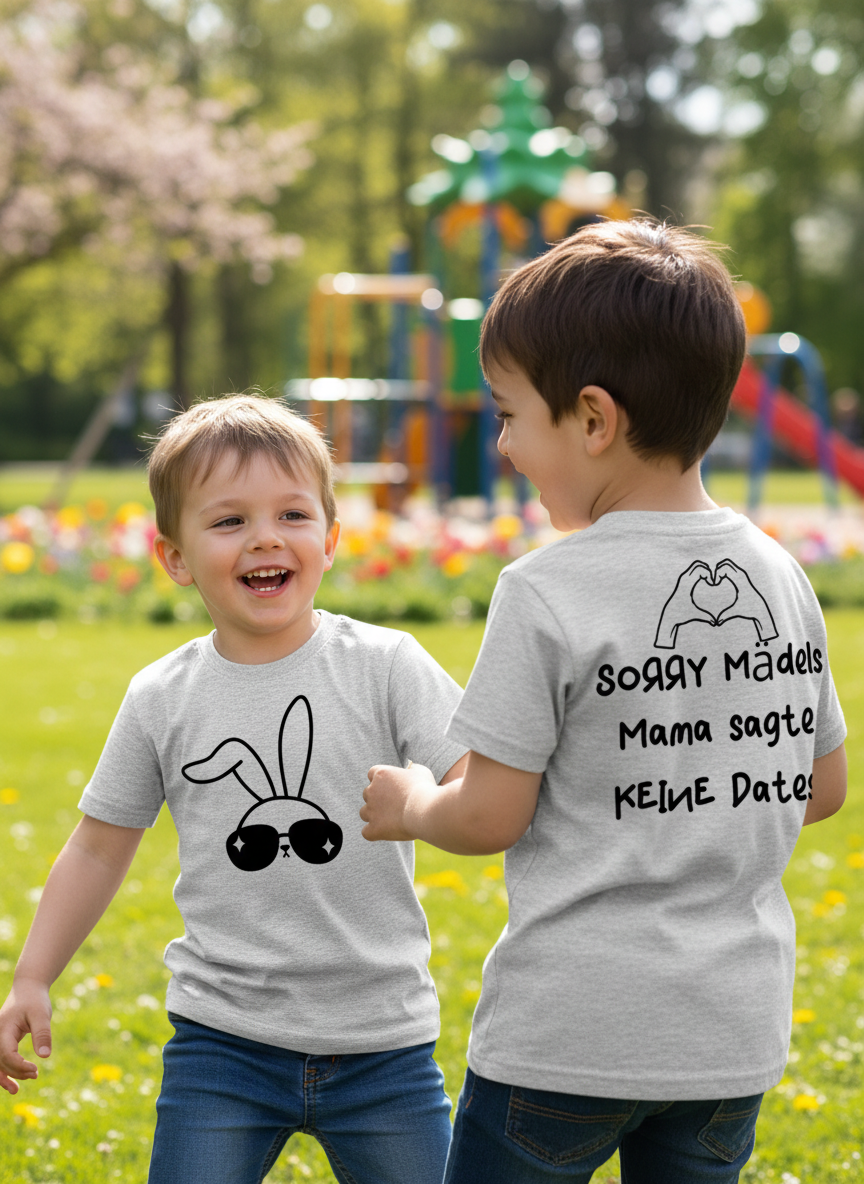 Zwei Jungen tragen deine T-Shirts